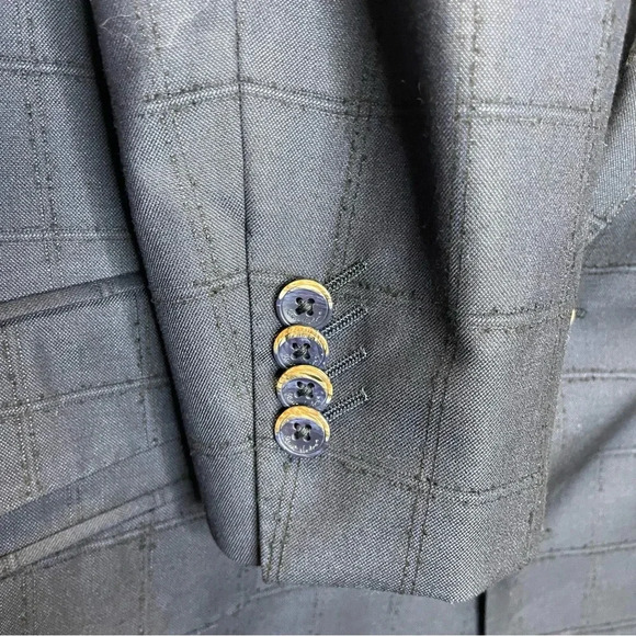 Robert Graham Windowpane Pattern Navy Blue 2 Button Blazer Suit Jacket - Picture 5 of 9